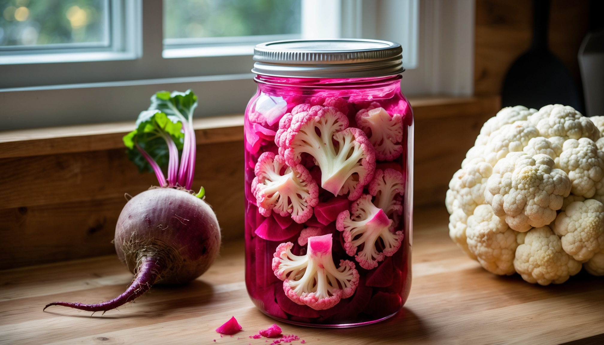 Fermented Cauliflower (With a Beet Twist)