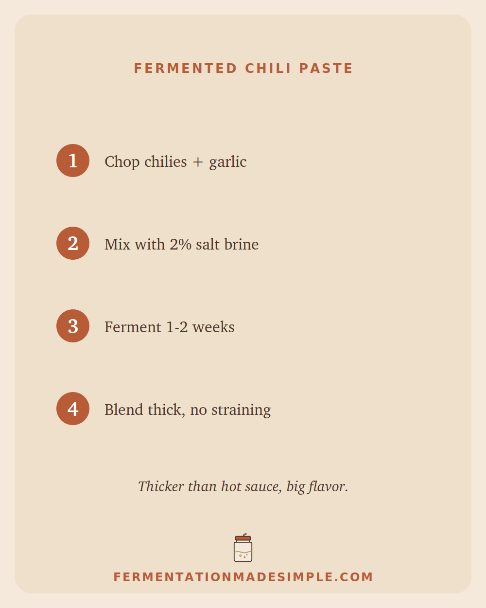 Fermented chili paste in 4 steps