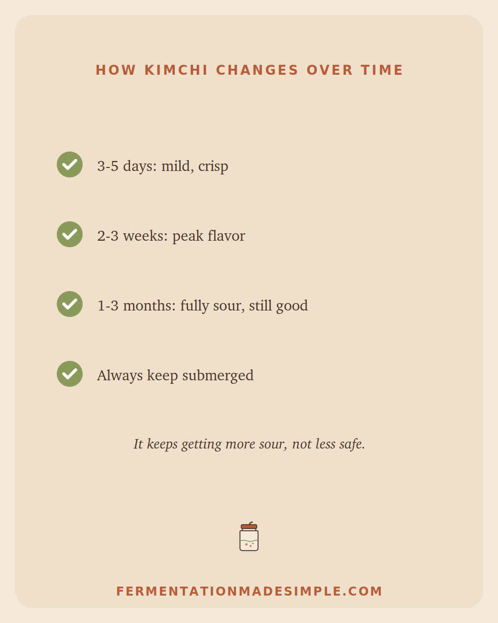How kimchi changes over time