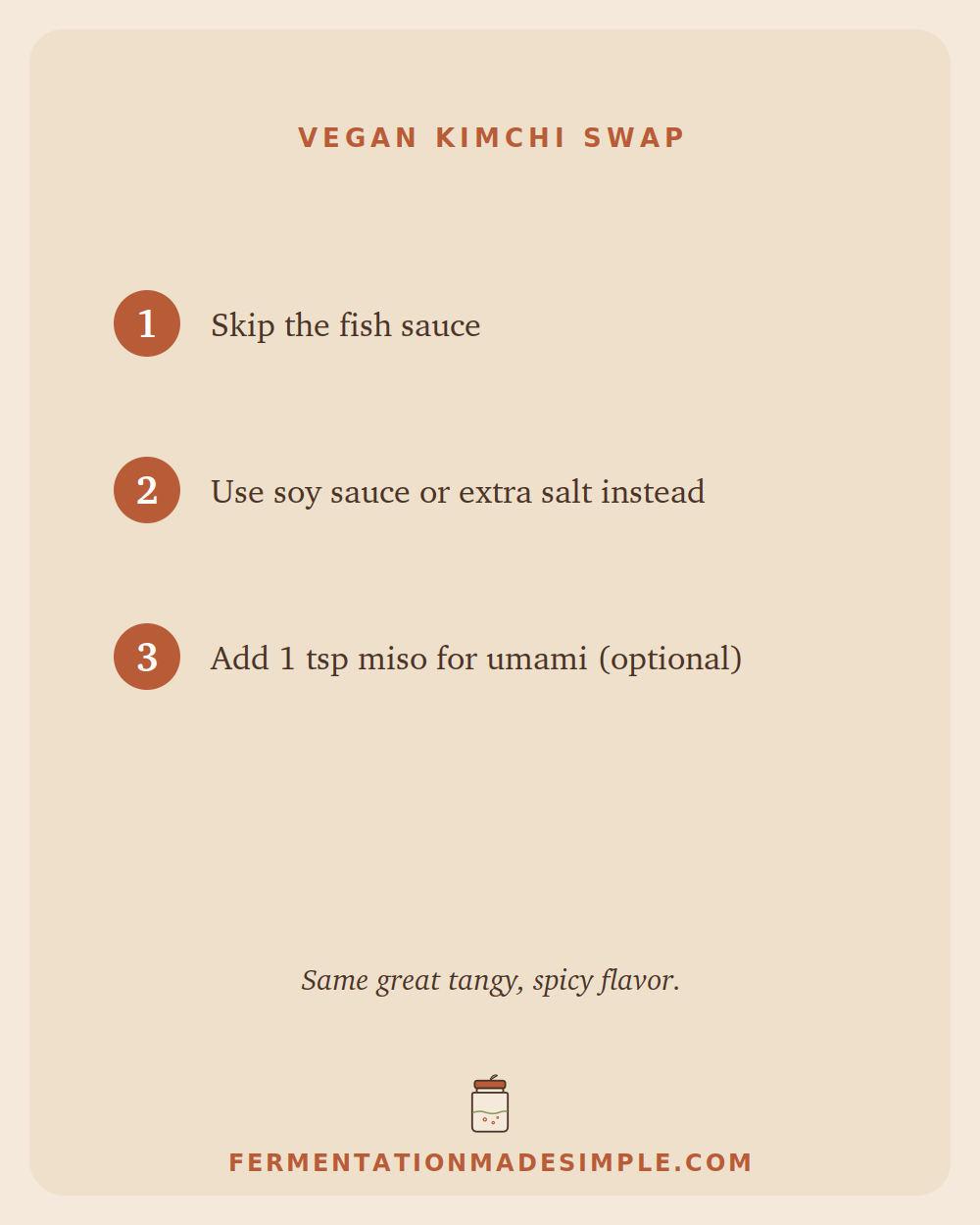 Vegan kimchi swap