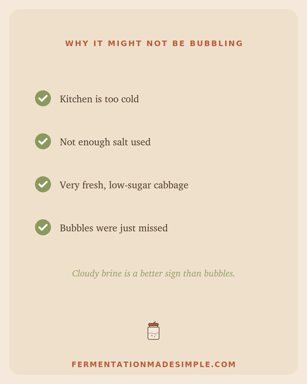 Why sauerkraut might not be bubbling