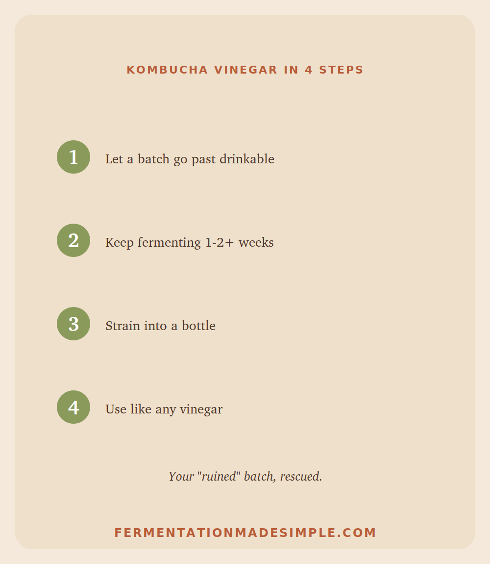 Kombucha vinegar in 4 steps